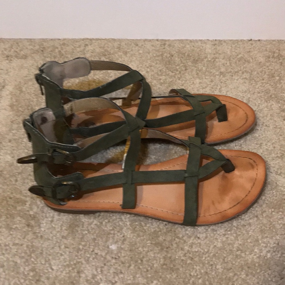 G by Guess Green Strappy Sandals